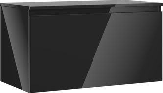 Mexen Orio баня кабинет с плот под мивка 90 см, 1 чекмедже, черен блясък - 91A10-09047-1-BFC70
