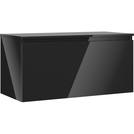 Mexen Orio шкаф за баня под мивка 100 см с плот, 1 чекмедже, черен гланц - 91A10-10047-1-BFC70