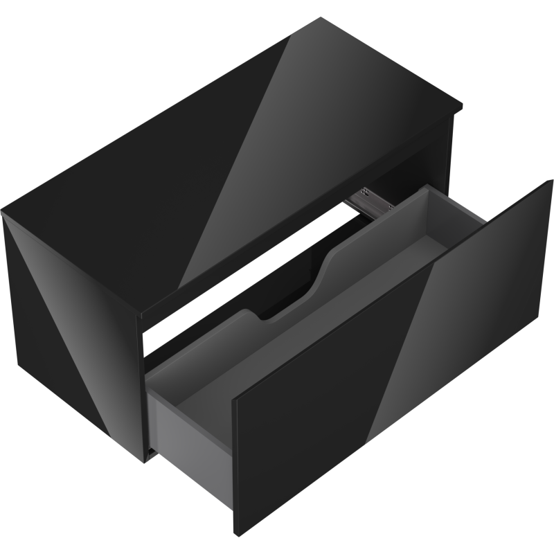 Mexen Orio шкаф за баня под мивка 100 см с плот, 1 чекмедже, черен гланц - 91A10-10047-1-BFC70