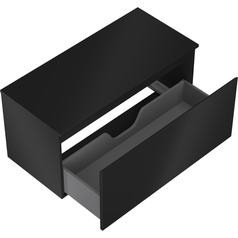 Mexen Orio баня шкаф под мивка 100 см с плот, 1 чекмедже, черен мат - 91A10-10047-1-BFC71