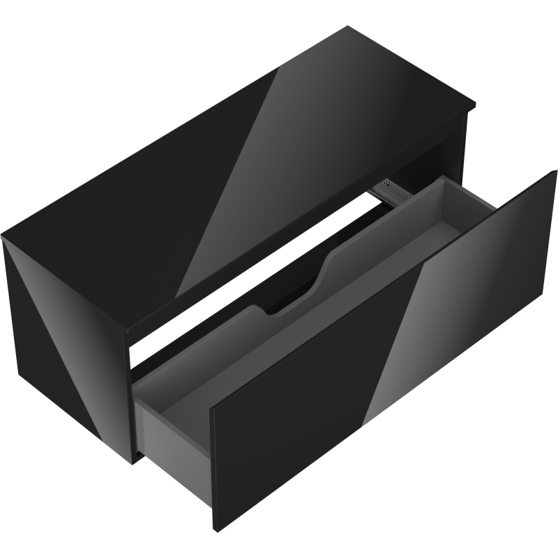 Mexen Orio шкаф за баня под умивалник 120 см с плот, 1 чекмедже, черен гланц - 91A10-12047-1-BFC70