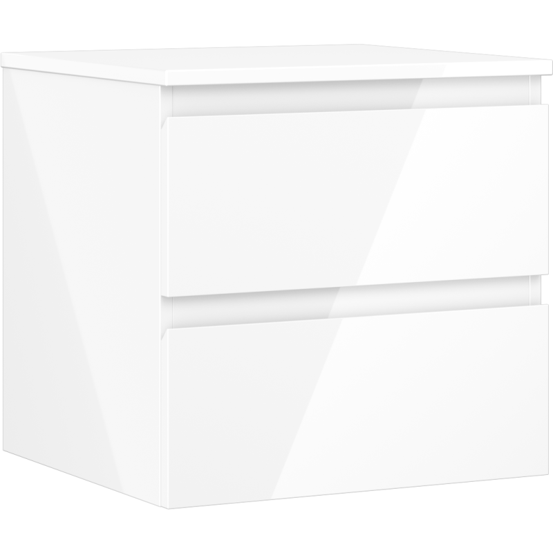 Mexen Orio шкаф за баня за мивка 50 см с плот, 2 чекмеджета, бял гланц - 91A10-05047-2-BFFC00