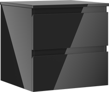 Mexen Orio шкаф за баня под мивка 50 см с плот, 2 чекмеджета, черен гланц - 91A10-05047-2-BFFC70