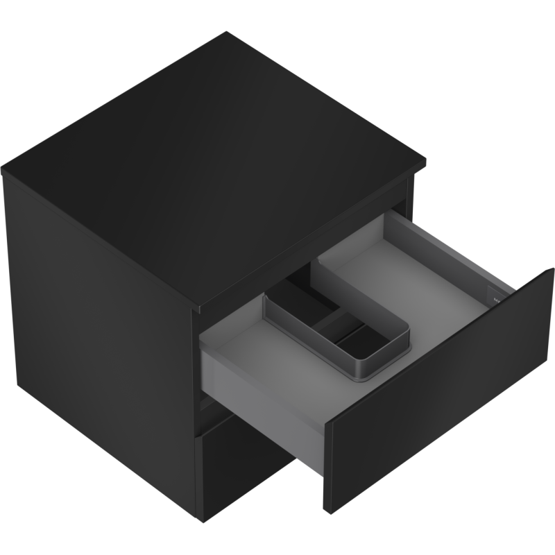 Mexen Orio шкаф за баня под мивка 50 см с плот, 2 чекмеджета, черен мат - 91A10-05047-2-BFFC71