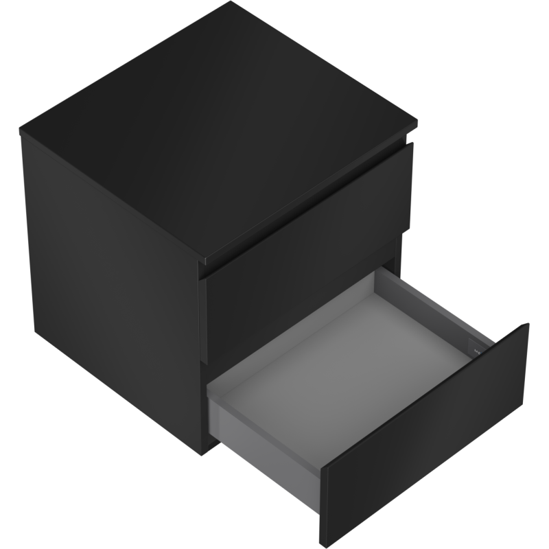 Mexen Orio шкаф за баня под мивка 50 см с плот, 2 чекмеджета, черен мат - 91A10-05047-2-BFFC71