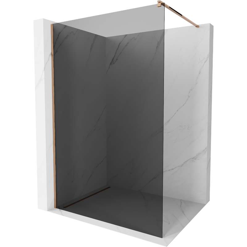 Mexen Kioto стена за душ Walk-in 110 x 200 см, графит 8 мм, розово злато - 800-110-101-60-40