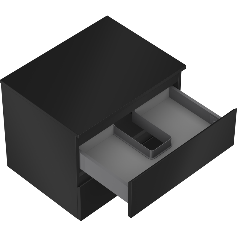 Mexen Orio шкафа за баня под мивка 60 см с плот, 2 чекмеджета, черен мат - 91A10-06047-2-BFFC71