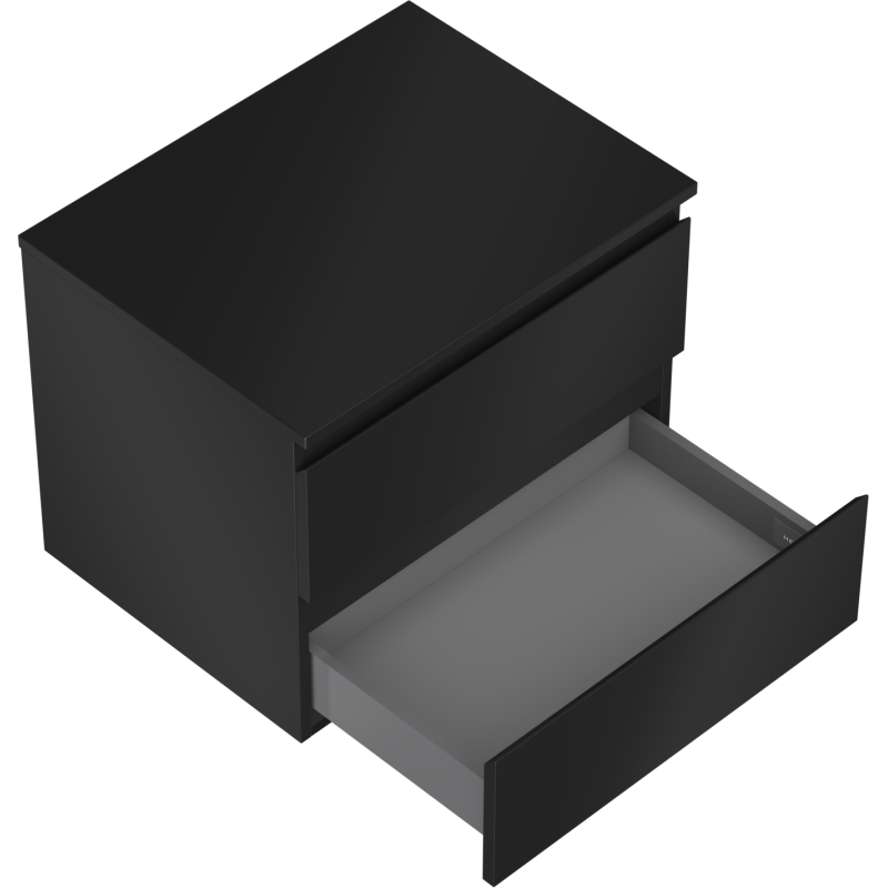 Mexen Orio шкафа за баня под мивка 60 см с плот, 2 чекмеджета, черен мат - 91A10-06047-2-BFFC71