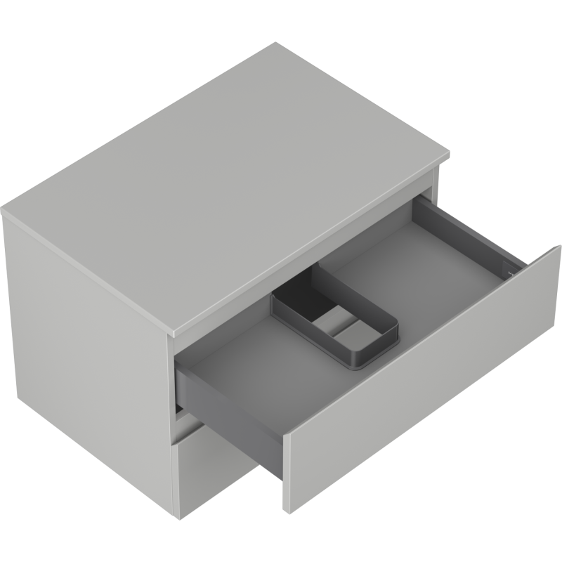Mexen Orio баня шкаф за мивка 70 см с плот, 2 чекмеджета, сив мат - 91A10-07047-2-BFFC62