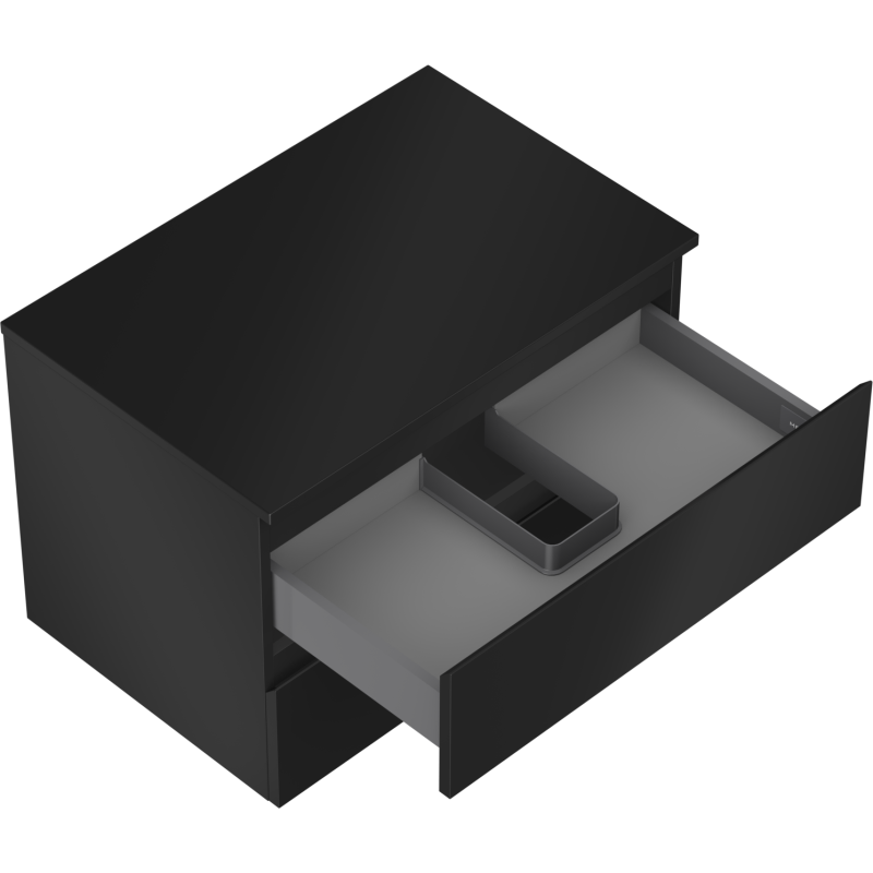 Mexen Orio шкаф за баня под умивалник 70 см с плот, 2 чекмеджета, черен мат - 91A10-07047-2-BFFC71