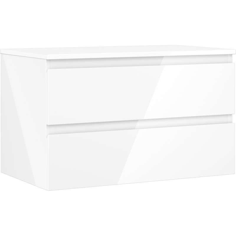 Mexen Orio баня шкаф за мивка 80 см с плот, 2 чекмеджета, бял гланц - 91A10-08047-2-BFFC00