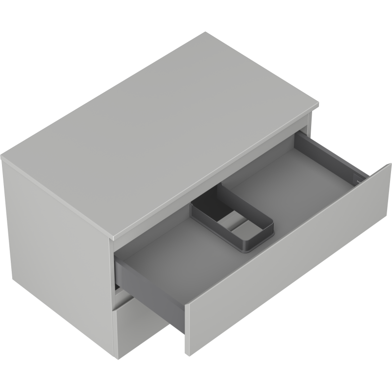 Mexen Orio шкаф за баня под умивалник 80 см с плот, 2 чекмеджета, сив мат - 91A10-08047-2-BFFC62