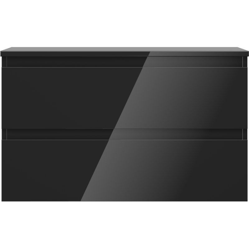 Mexen Orio шкаф за баня за мивка 80 см с плот, 2 чекмеджета, черен гланц - 91A10-08047-2-BFFC70