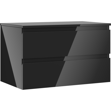 Mexen Orio шкаф за баня за мивка 80 см с плот, 2 чекмеджета, черен гланц - 91A10-08047-2-BFFC70