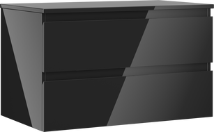 Mexen Orio шкаф за баня за мивка 80 см с плот, 2 чекмеджета, черен гланц - 91A10-08047-2-BFFC70