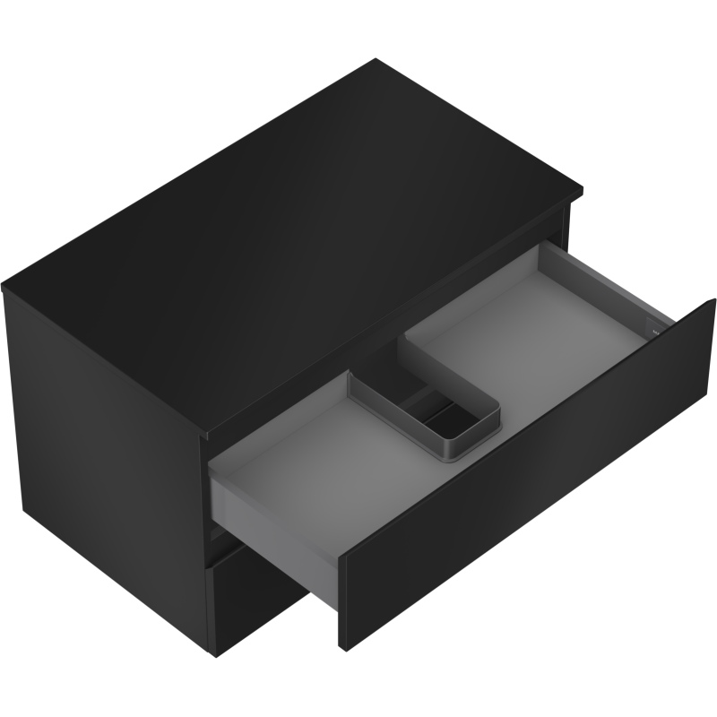 Mexen Orio шкаф за баня под умивалник 80 см с плот, 2 чекмеджета, черен мат