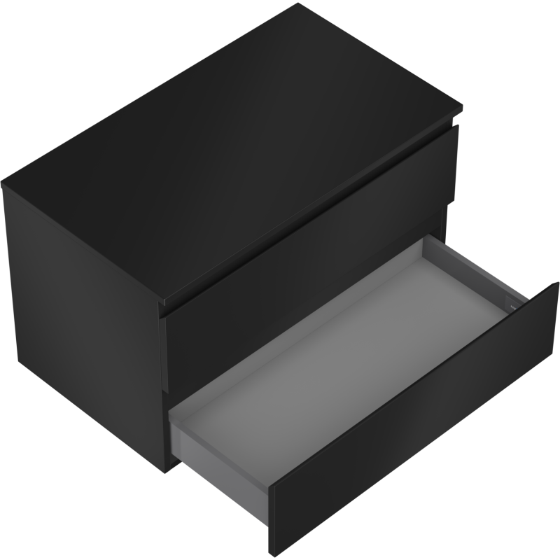 Mexen Orio шкаф за баня под умивалник 80 см с плот, 2 чекмеджета, черен мат