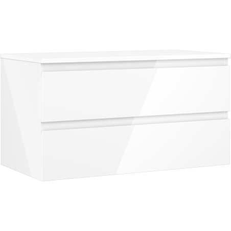 Mexen Orio шкаф за баня под умивалник 90 см с плот, 2 чекмеджета, бял гланц - 91A10-09047-2-BFFC00