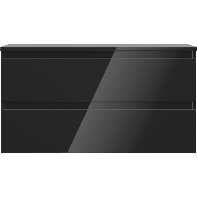 Mexen Orio шкаф за баня под мивка 90 см с плот, 2 чекмеджета, черен гланц - 91A10-09047-2-BFFC70