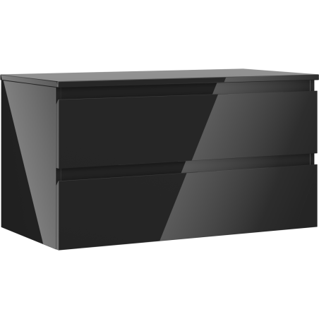 Mexen Orio шкаф за баня под мивка 90 см с плот, 2 чекмеджета, черен гланц - 91A10-09047-2-BFFC70