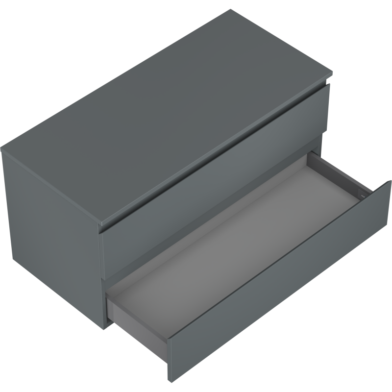 Mexen Orio шкаф за баня под мивка 100 см с плот, 2 чекмеджета, матов графит - 91A10-10047-2-BFFC66