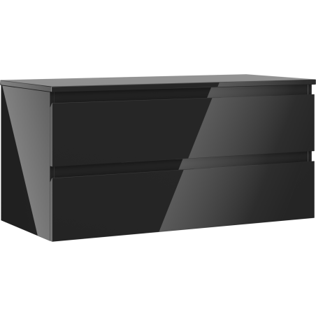 Mexen Orio баня шкаф под умивалник 100 см с плот, 2 чекмеджета, черен гланц - 91A10-10047-2-BFFC70