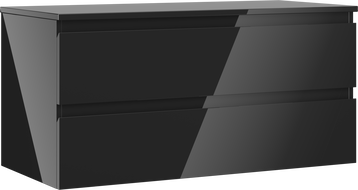 Mexen Orio баня шкаф под умивалник 100 см с плот, 2 чекмеджета, черен гланц - 91A10-10047-2-BFFC70