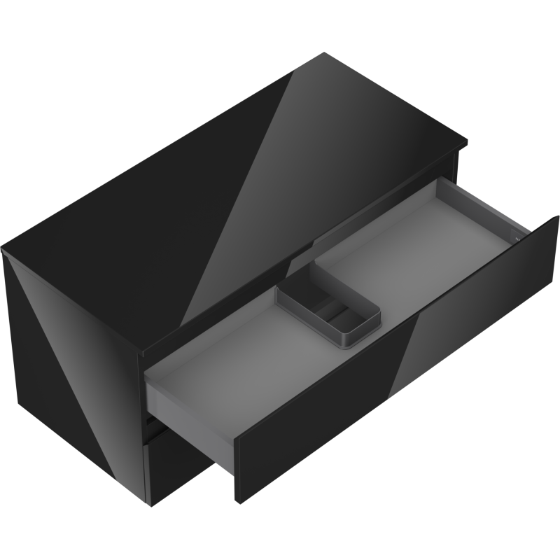 Mexen Orio баня шкаф под умивалник 100 см с плот, 2 чекмеджета, черен гланц - 91A10-10047-2-BFFC70