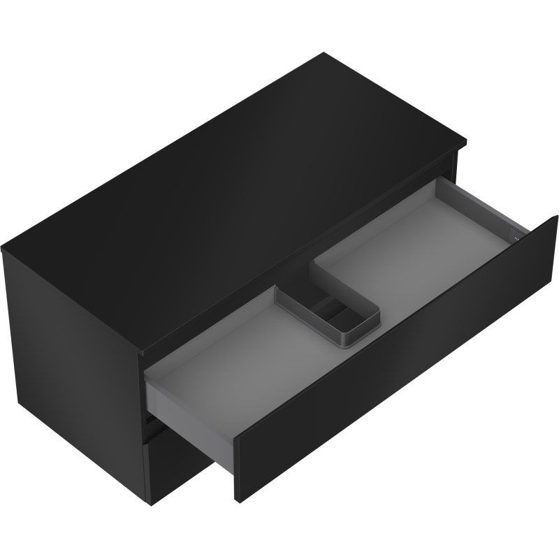 Mexen Orio шкаф за баня 100 см с плот, 2 чекмеджета, черен мат - 91A10-10047-2-BFFC71