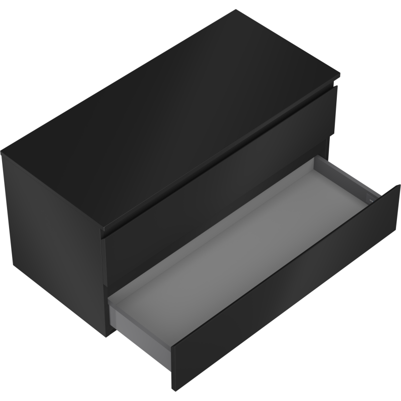 Mexen Orio шкаф за баня 100 см с плот, 2 чекмеджета, черен мат - 91A10-10047-2-BFFC71