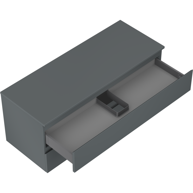 Mexen Orio баня шкаф за мивка 120 см с плот, 2 чекмеджета, матов графит - 91A10-12047-2-BFFC66