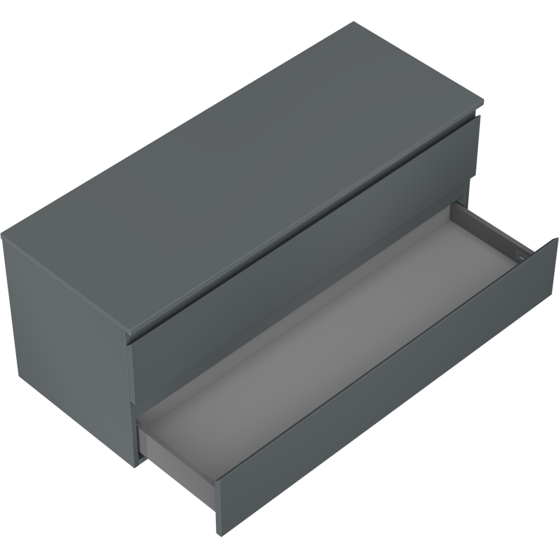 Mexen Orio баня шкаф за мивка 120 см с плот, 2 чекмеджета, матов графит - 91A10-12047-2-BFFC66