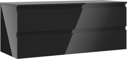 Mexen Orio, баня, шкаф под мивка, 120 см, с плот, 2 чекмеджета, черен блясък - 91A10-12047-2-BFFC70