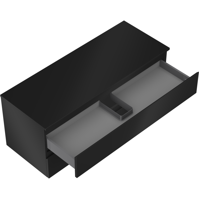 Mexen Orio шкаф за баня под умивалник 120 см с плот, 2 чекмеджета, черен мат - 91A10-12047-2-BFFC71