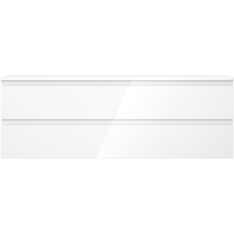 Mexen Orio шкаф за баня за мивка, 140 см с плот, 2 чекмеджета, бял гланц - 91A10-14047-2-BFFC00