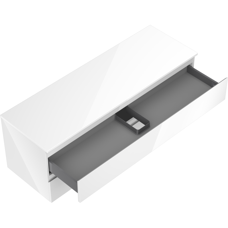 Mexen Orio шкаф за баня за мивка, 140 см с плот, 2 чекмеджета, бял гланц - 91A10-14047-2-BFFC00