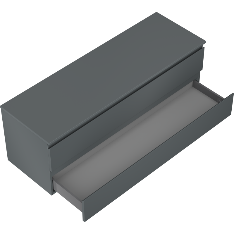 Mexen Orio шкаф за баня под мивка 140 см с плот, 2 чекмеджета, графит мат