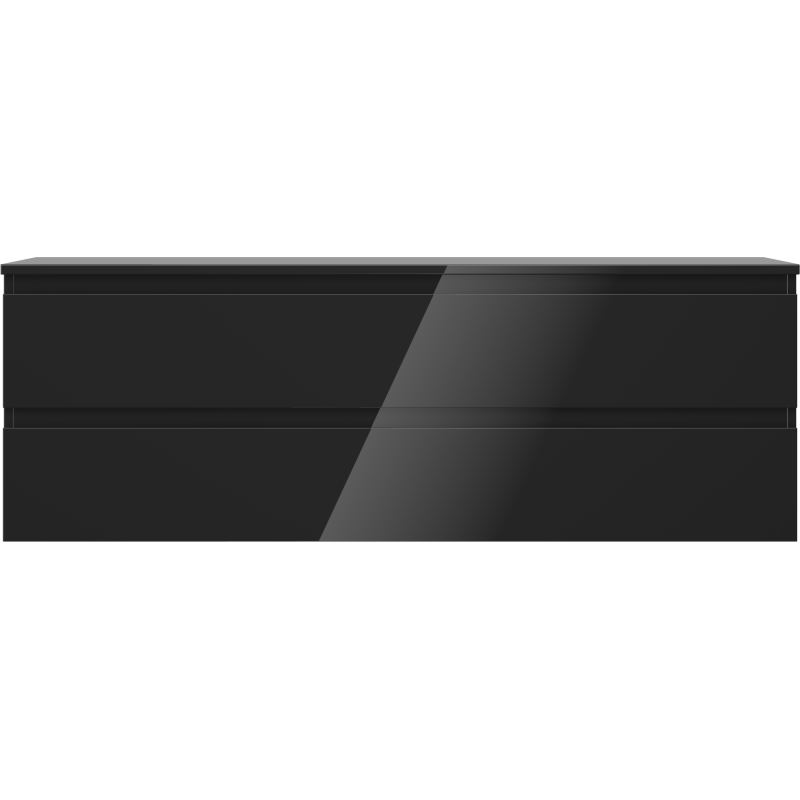 Mexen Orio шкаф за баня под умивалник 140 см с плот, 2 чекмеджета, черен гланц - 91A10-14047-2-BFFC70