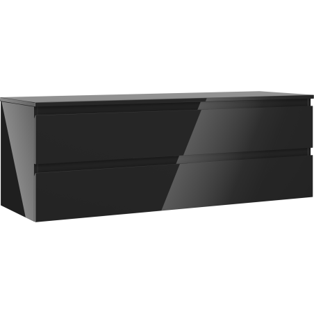 Mexen Orio шкаф за баня под умивалник 140 см с плот, 2 чекмеджета, черен гланц - 91A10-14047-2-BFFC70