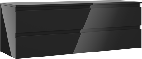 Mexen Orio шкаф за баня под умивалник 140 см с плот, 2 чекмеджета, черен гланц - 91A10-14047-2-BFFC70