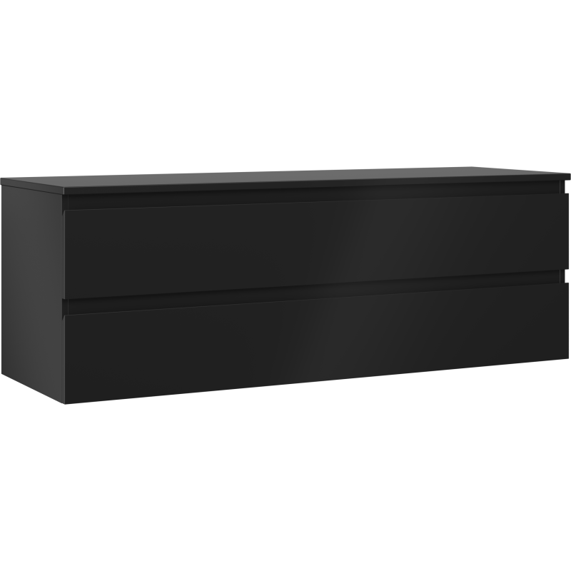 Mexen Orio шкаф за баня под умивалник 140 см с плот, 2 чекмеджета, черен мат
