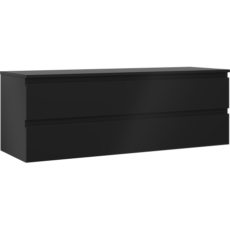 Mexen Orio шкаф за баня под умивалник 140 см с плот, 2 чекмеджета, черен мат