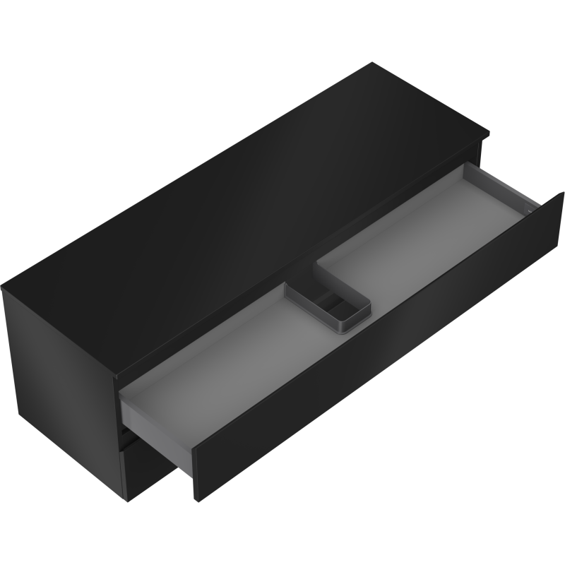 Mexen Orio шкаф за баня под умивалник 140 см с плот, 2 чекмеджета, черен мат