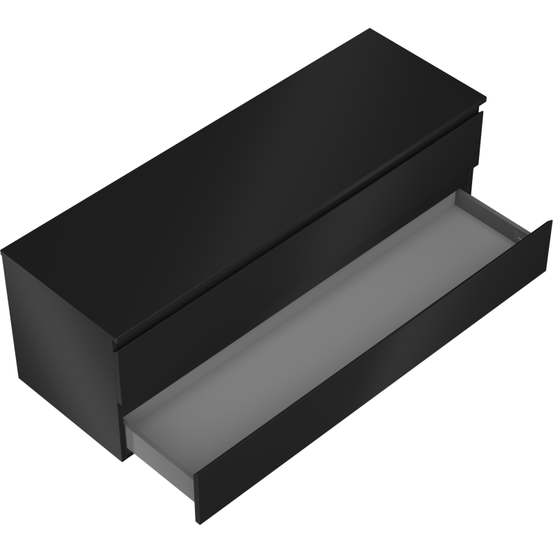 Mexen Orio шкаф за баня под умивалник 140 см с плот, 2 чекмеджета, черен мат