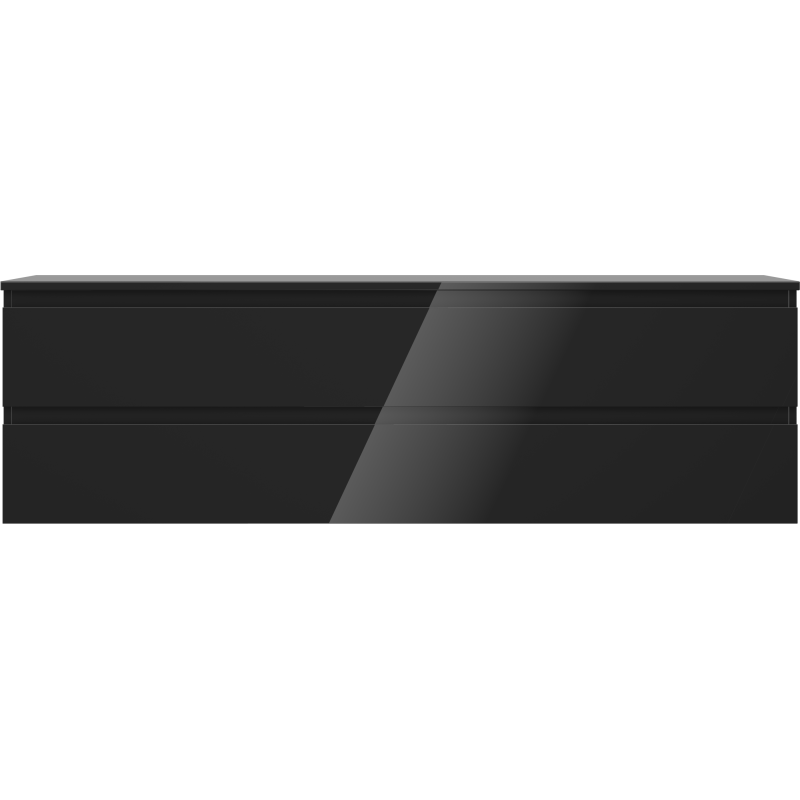 Mexen Orio баня шкаф под мивка 160 см с плот, 2 чекмеджета, черен гланц - 91A10-16047-2-BFFC70