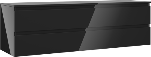 Mexen Orio баня шкаф под мивка 160 см с плот, 2 чекмеджета, черен гланц - 91A10-16047-2-BFFC70
