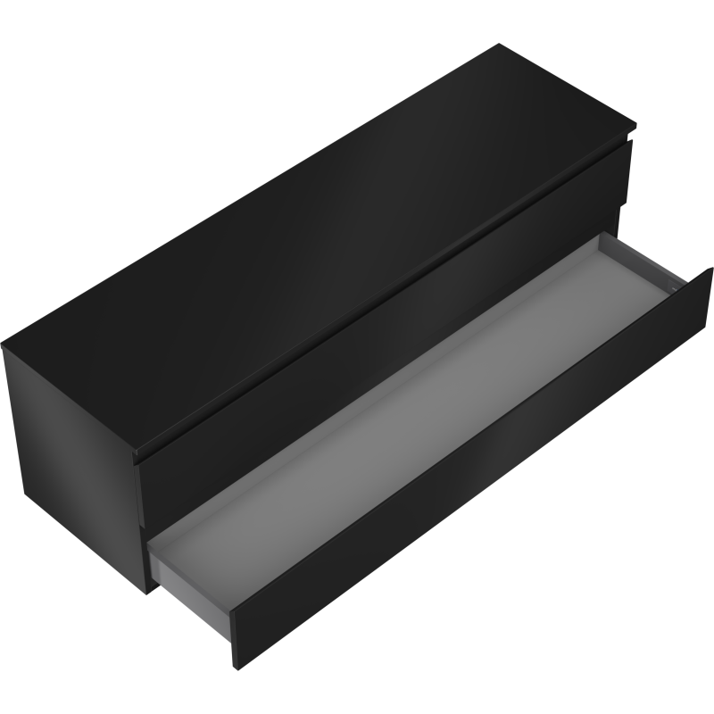 Mexen Orio шкаф за баня под мивка 160 см с плот, 2 чекмеджета, черен мат - 91A10-16047-2-BFFC71