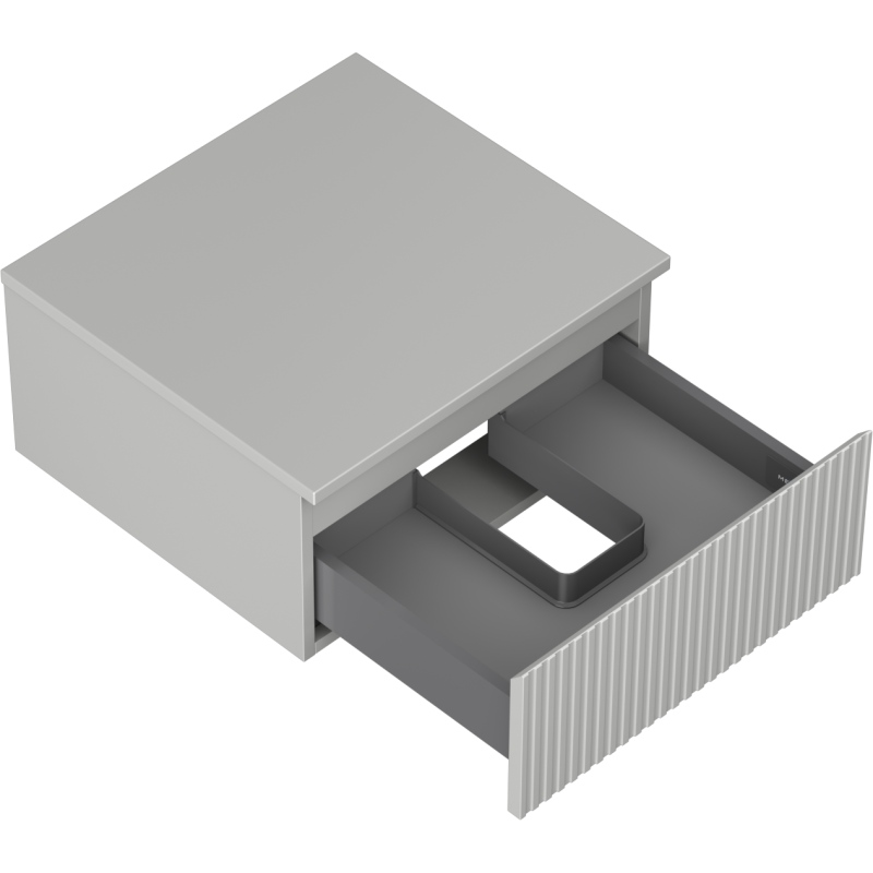 Mexen Rivel баня шкафче под мивка 50 см с плот, 1 чекмедже, набразден, сив мат - 91A20-05023-1-BFC62