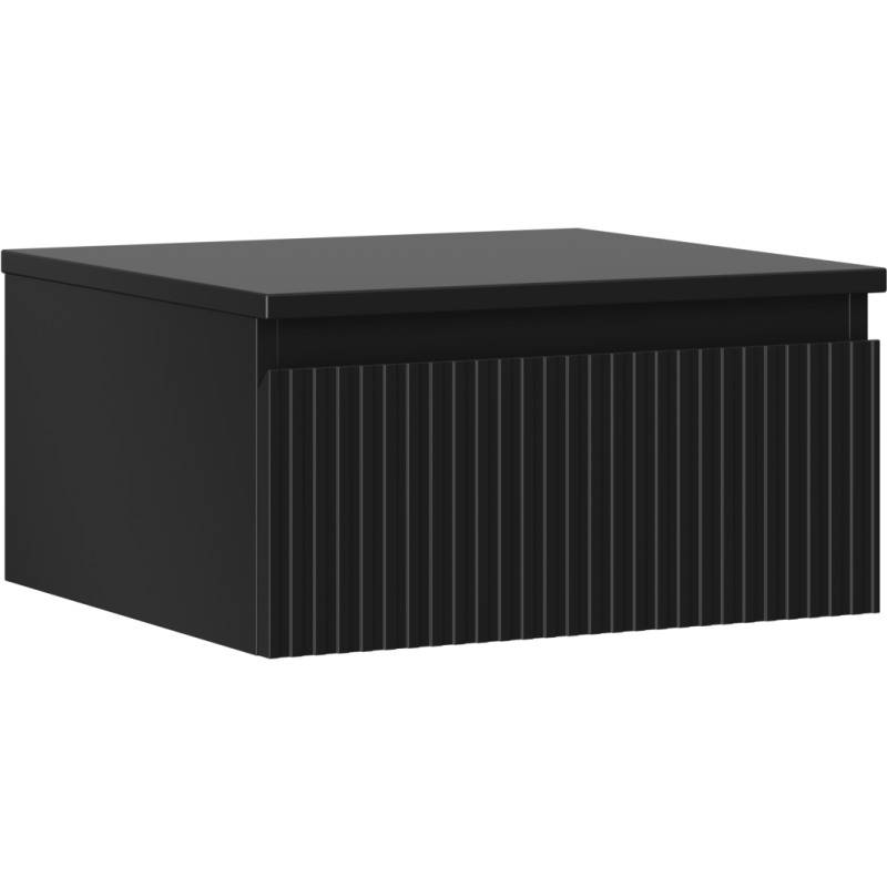 Mexen Rivel шкаф за баня под мивка 50 см с плот, 1 чекмедже, набразден, черен мат - 91A20-05023-1-BFC71