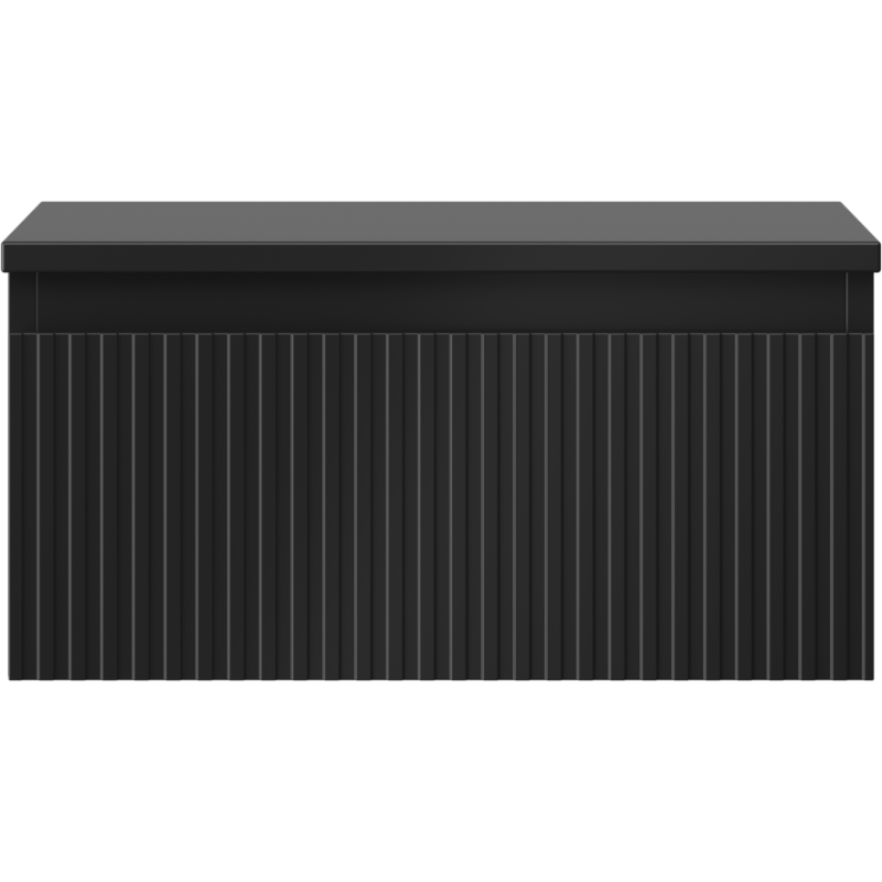 Mexen Rivel шкаф за баня под мивка 50 см с плот, 1 чекмедже, набразден, черен мат - 91A20-05023-1-BFC71